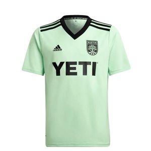 Austin FC green soccer youth jersey large